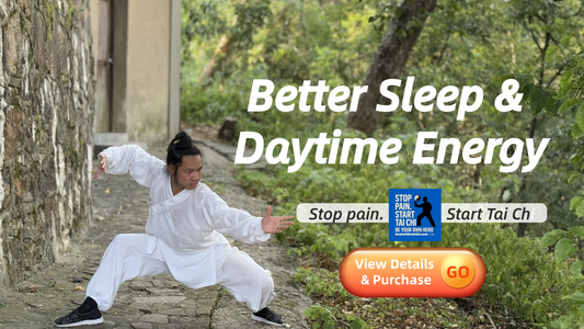 15-Minute Standing & Lying Tai Chi — quick, natural support to relax mind and body: fall asleep easier, wake fewer times, feel more rested. Gentle, low-impact, science-based & safe