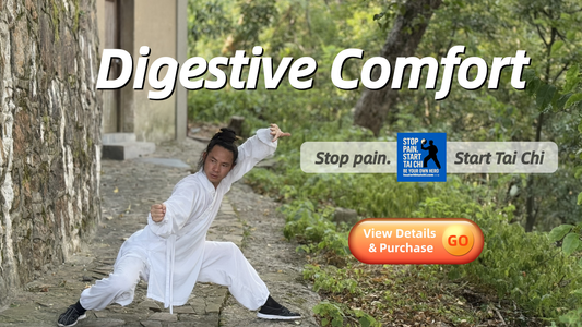 15-Minute Standing & Lying Tai Chi — Quick, natural support for bloating, fullness, cramping, gas, heartburn & constipation. Gentle, low-impact, science-based & safe